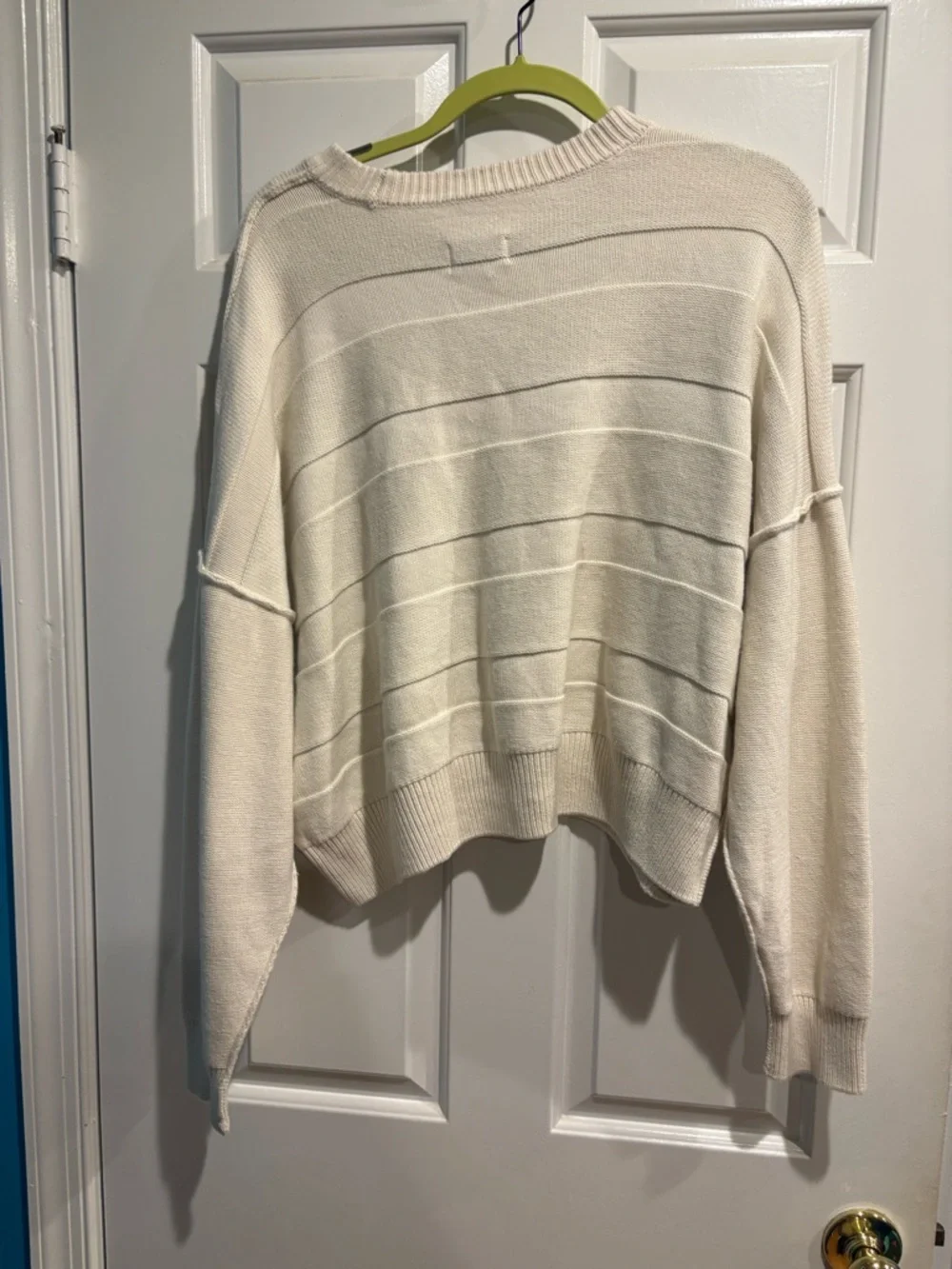 Pistola Cropped Sweater off white cotton boxy cream sz XL - Picture 3 of 6